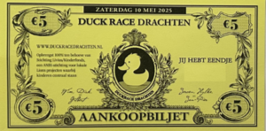 Deelname Duck Race Drachten 10 mei 2025 Eendje
